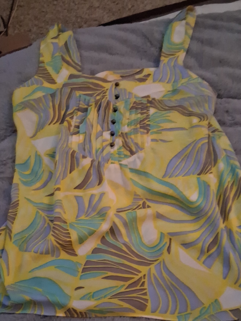 Banana Republic Yellow Multicolor Tropical Print Camisole